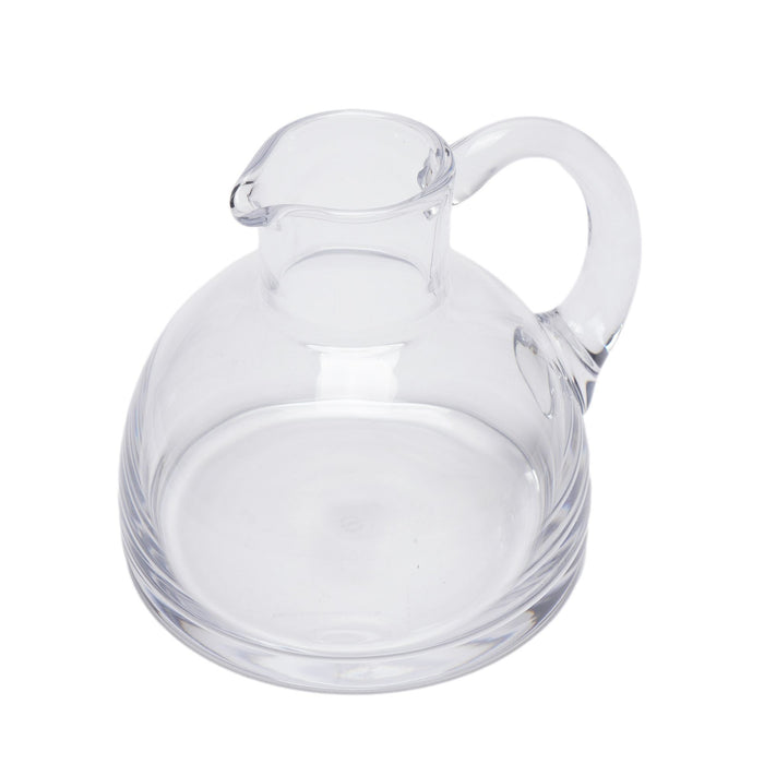 Hemispheric crystal pitcher with applied handle by Sèvres (c. 1970)