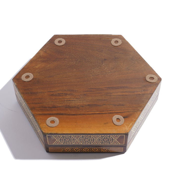 Vintage octagonal Damascus box