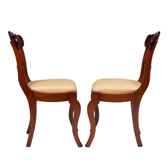 Pair of Boston slip seat mahogany side chairs (c. 1830-45)