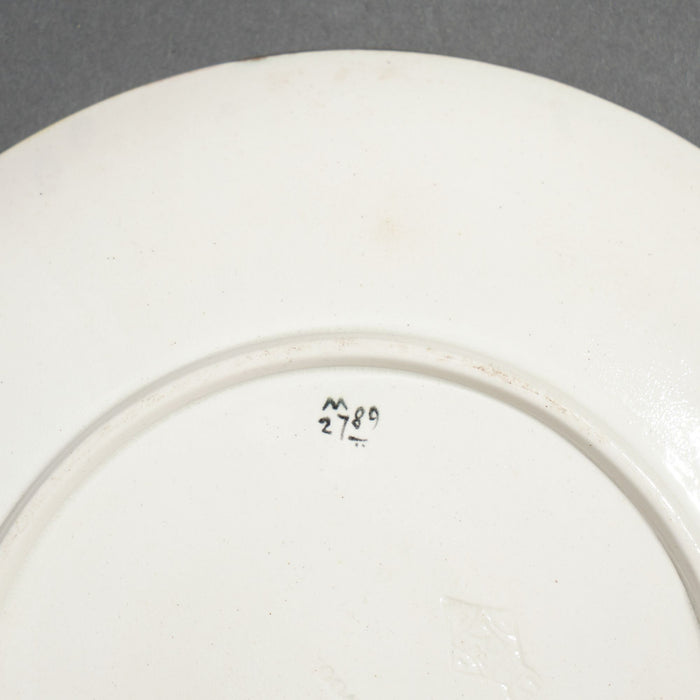 Polychrome glazed Argenta majolica plate by Wedgwood (c. 1884)