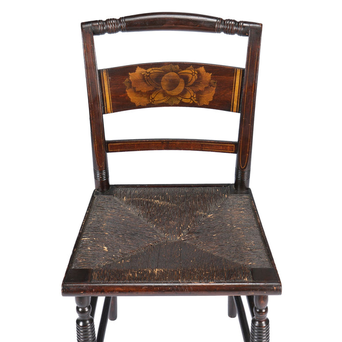 Connecticut Valley Hitchcock rush seat side chair (c. 1820)