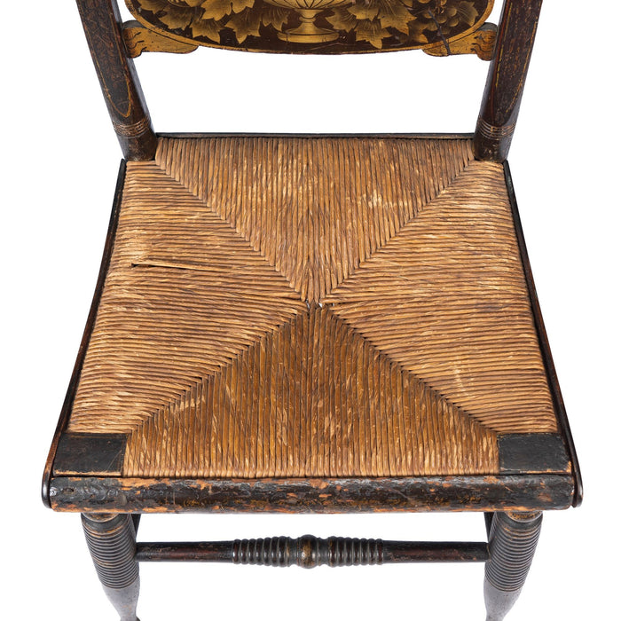 American Hitchcock turtle back rush seat side chair (1830)