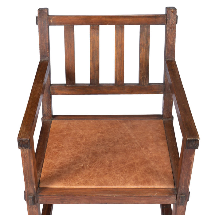 Arts & Crafts upholstered seat armchair by the Tobey Furniture Company (1902)
