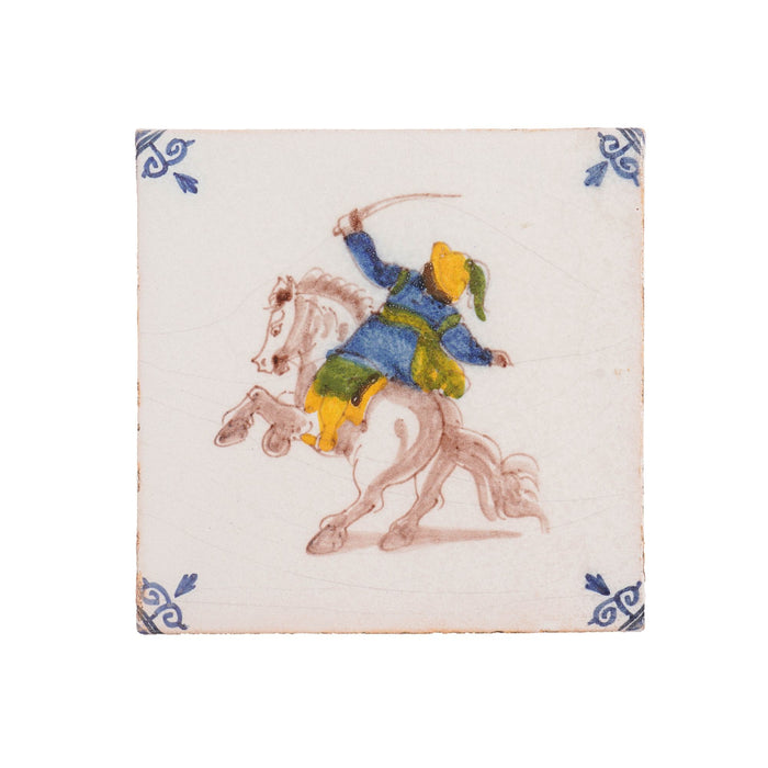 Set of 6 Old Dutch Hand Painted Delft Tiles by Royal Tichelaar Makkum, c. 1880