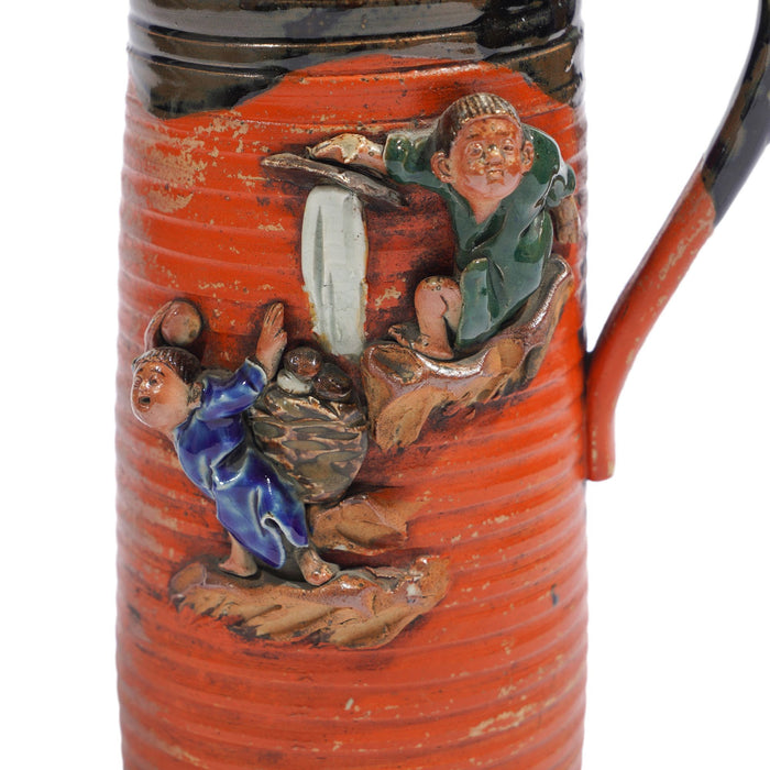 Japanese Sumida Gawa ceramic pitcher (c. 1890-1910)