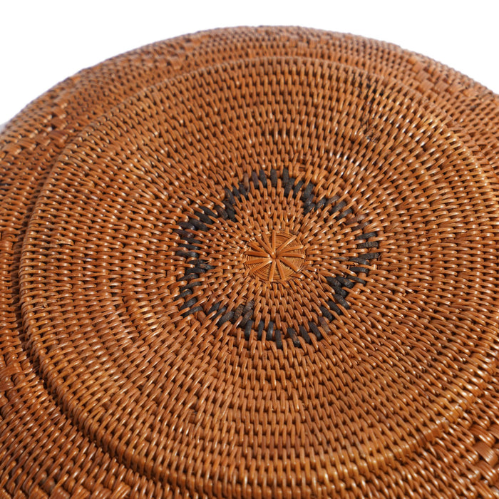 Set of three vintage Balinese woven nesting baskets