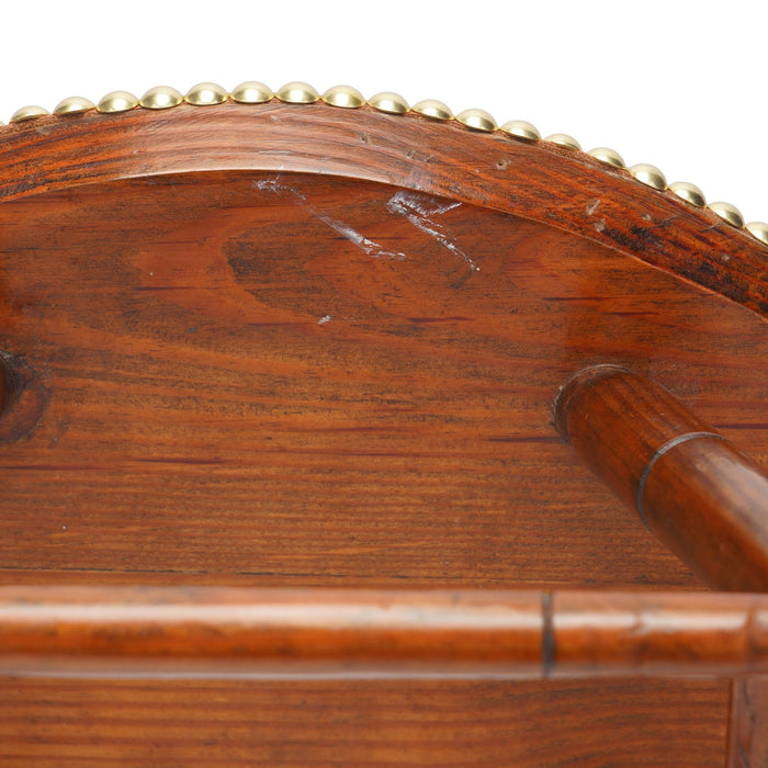 Oval Windsor stool with leather seat (c. 1825-50)