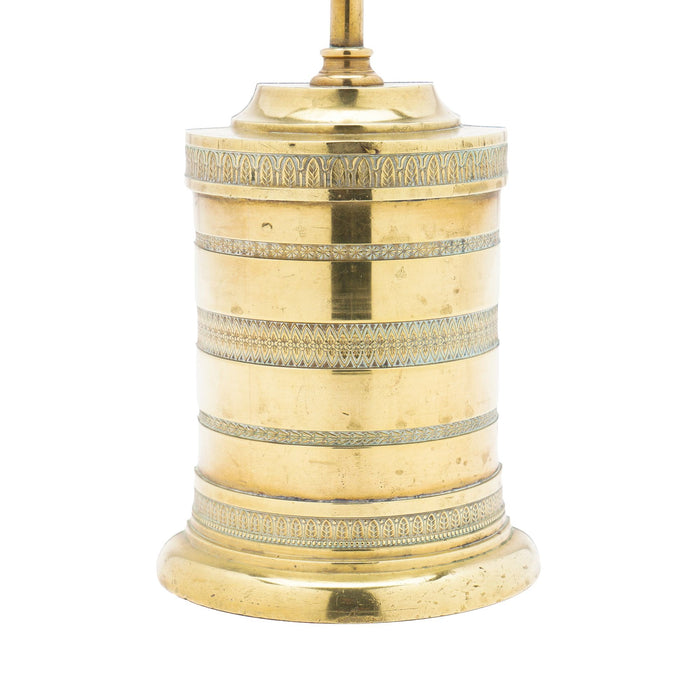 French engine turned cast brass doorstop (c. 1800)