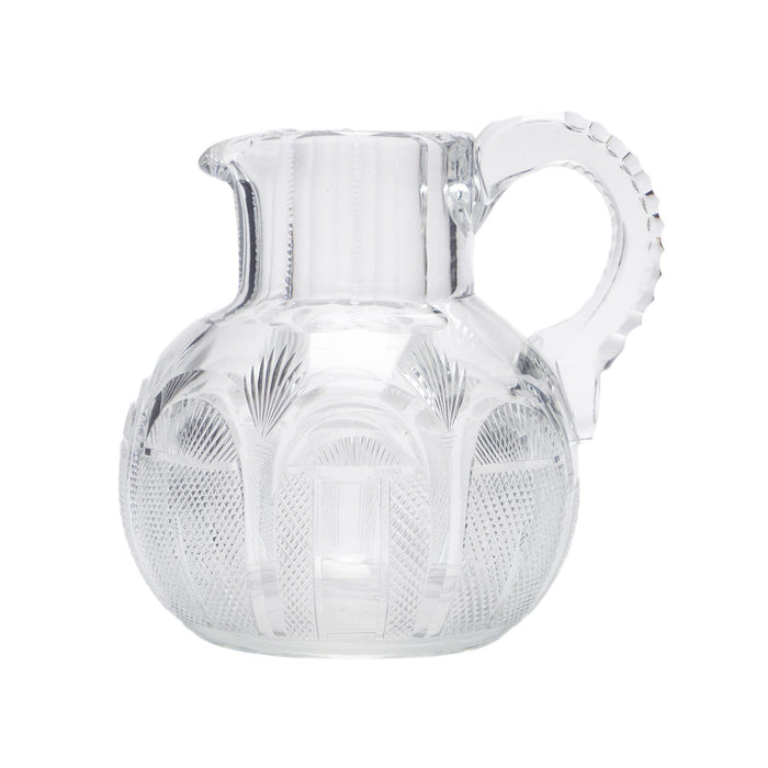 English Georgian blown and cut glass water or whiskey jug (c. 1830)