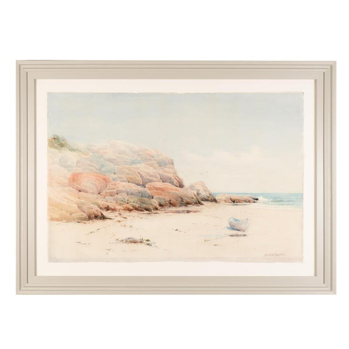 Watercolor of a New England shoreline scene by Melbourne Havelock Hardwick (1890)
