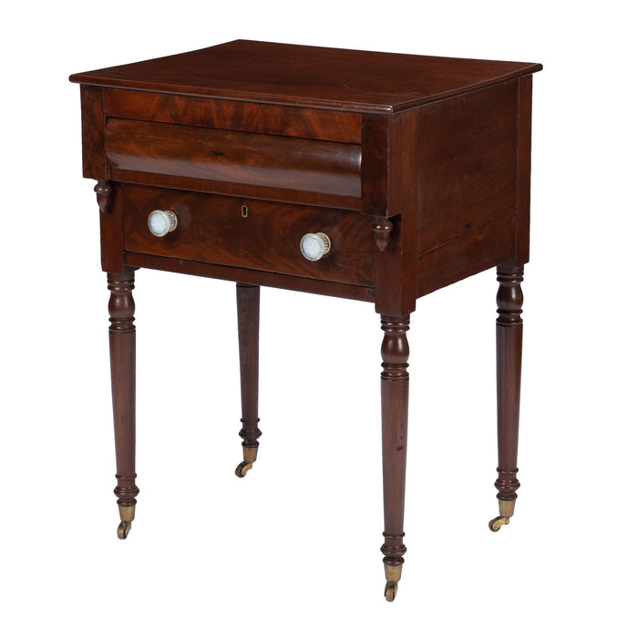 American Sheraton two drawer work table (1810-15)