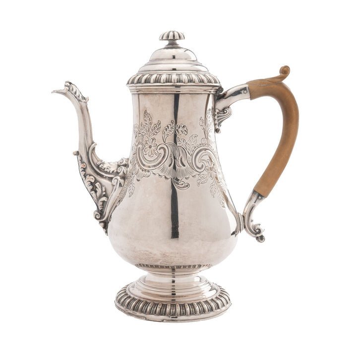 English Georgian Pyriform Sheffield coffee pot (1750's)