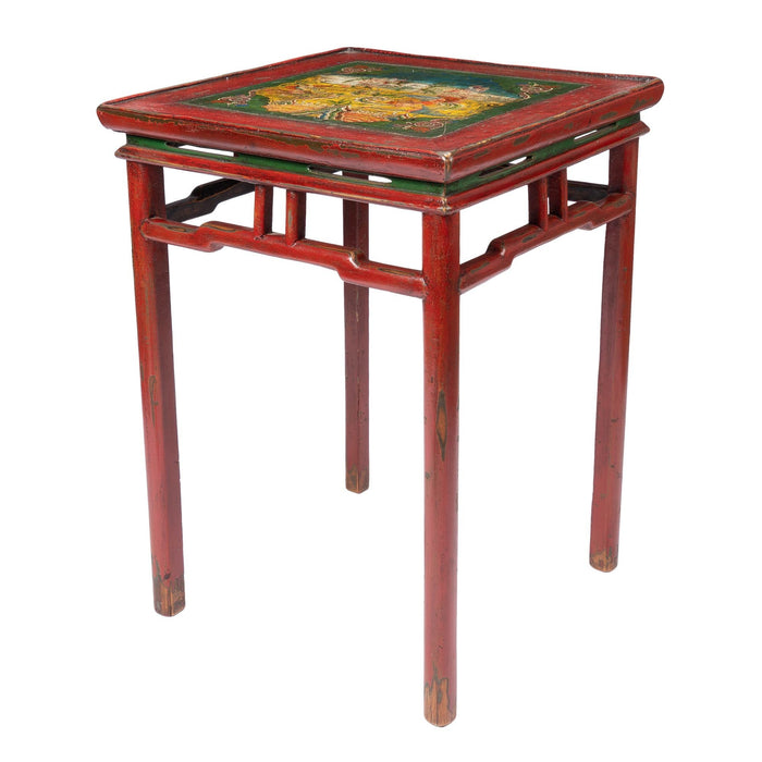 Tibetan red lacquered side table (1910)