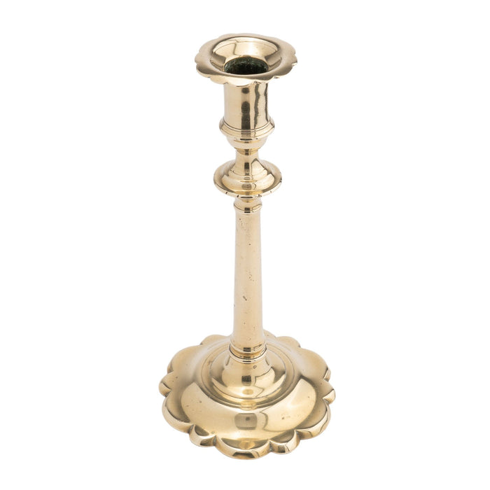 English Georgian cast brass candlestick (c. 1770)