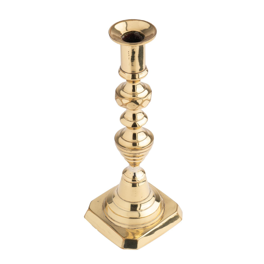 19th Century Victorian Brass Push Up Candlesticks ENGLAND Rd.223580 13 tall
