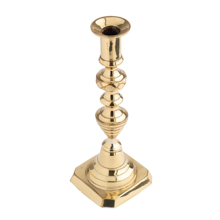 English cast brass beehive push-up candlestick (1840)
