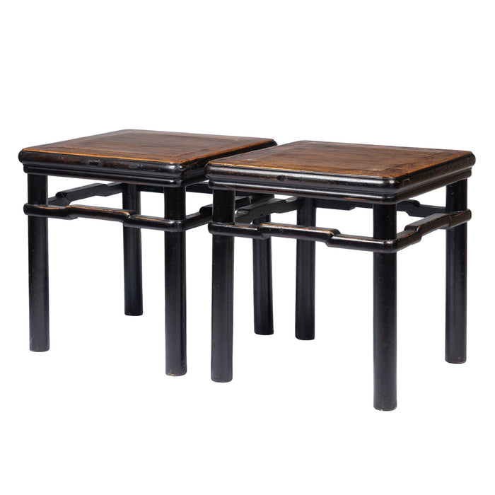 Pair of Chinese Elm stools in the Ming taste (1850's)