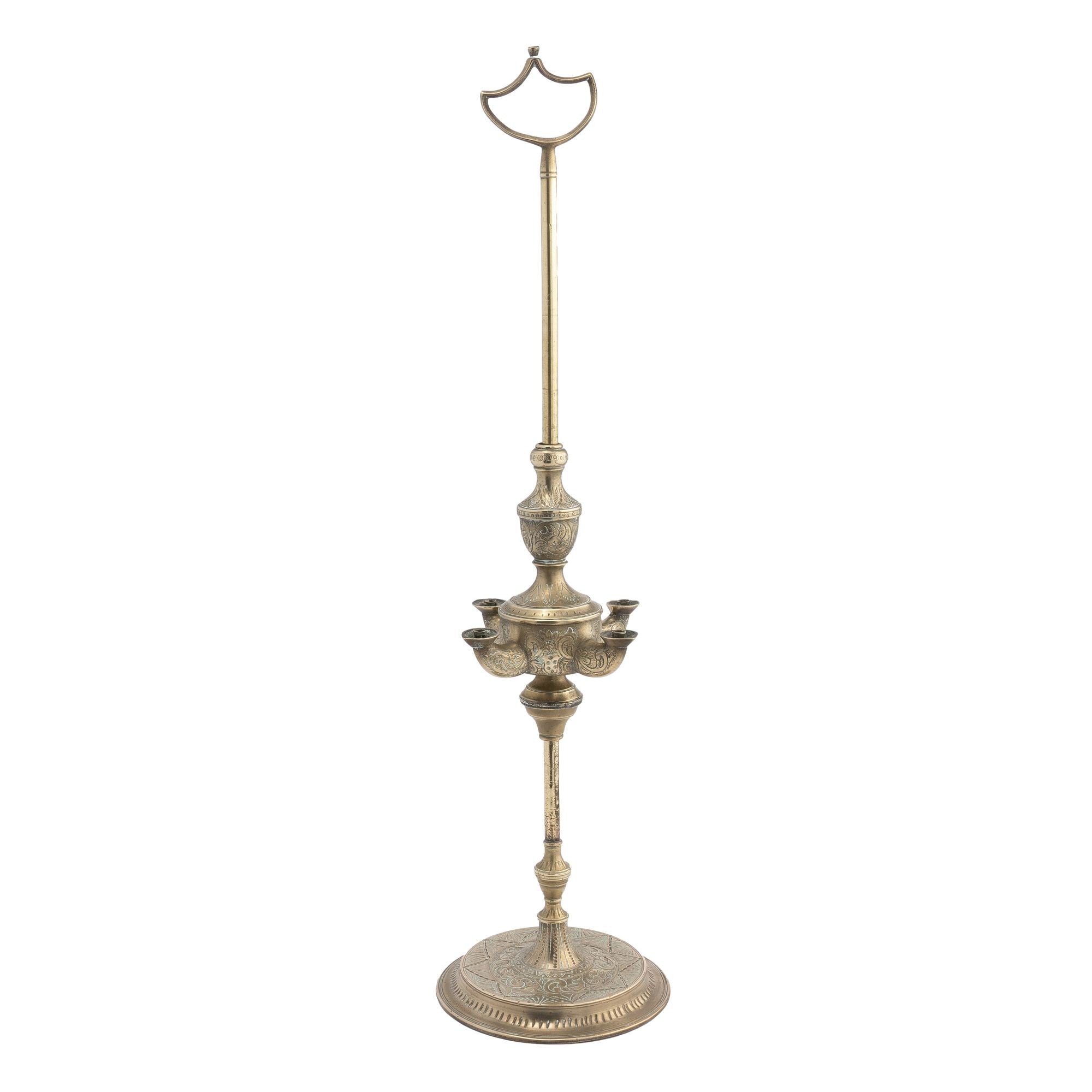 Turkish cast brass Lucerne oil lamp 1890 The Federalist Antiques