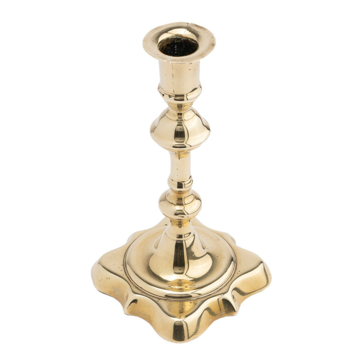 English brass Queen Anne candlestick (c. 1725)