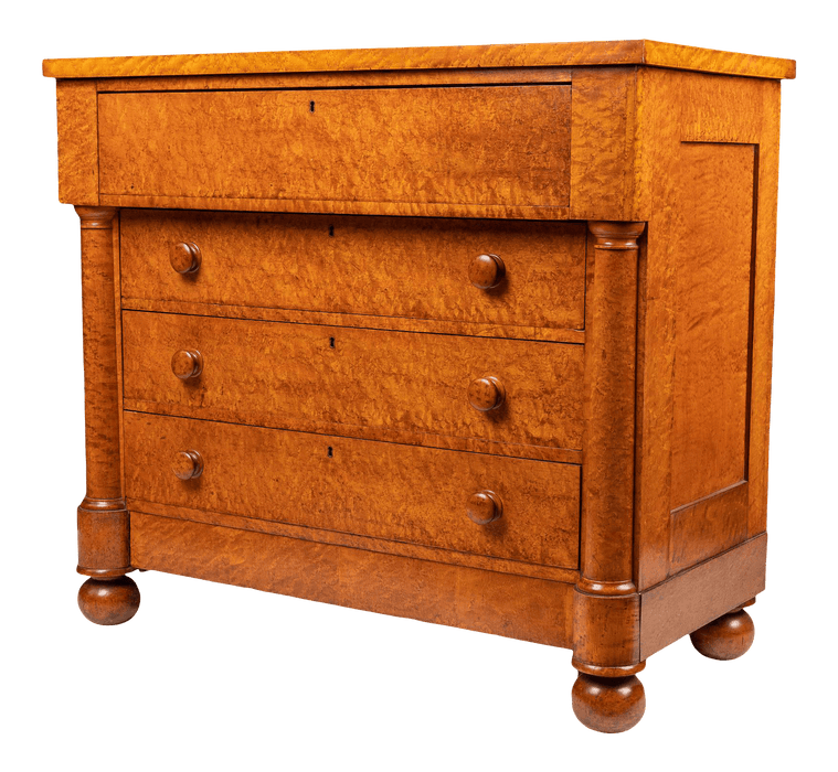 American Neoclassic bird's eye maple four drawer chest (c. 1820)