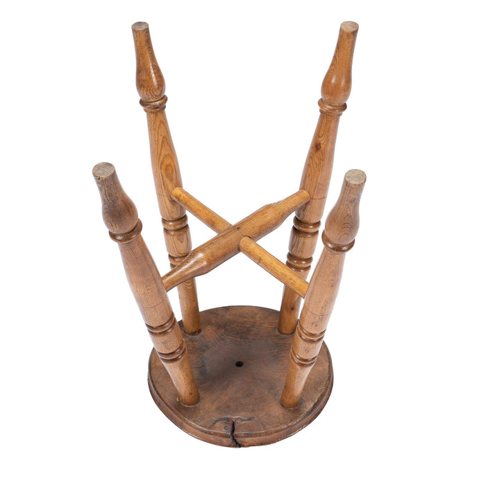 English elm wood milking stool (1860)