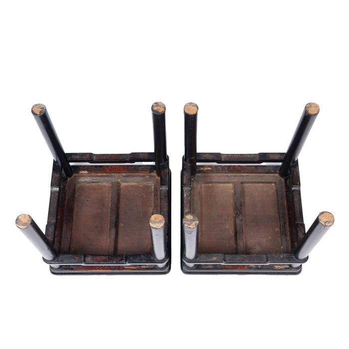 Pair of Chinese Elm stools in the Ming taste (1850's)