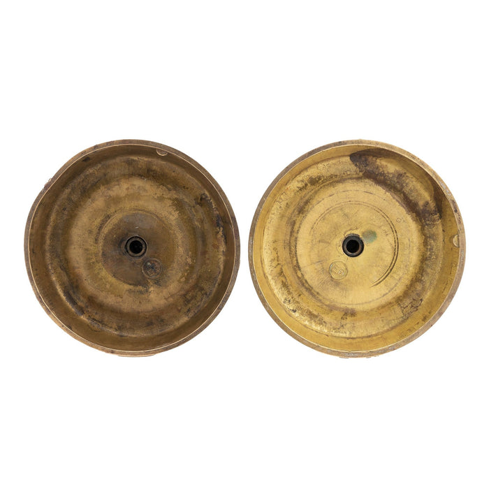 Pair of Essex Brass Academic Revival brass candlesticks (1900-25)