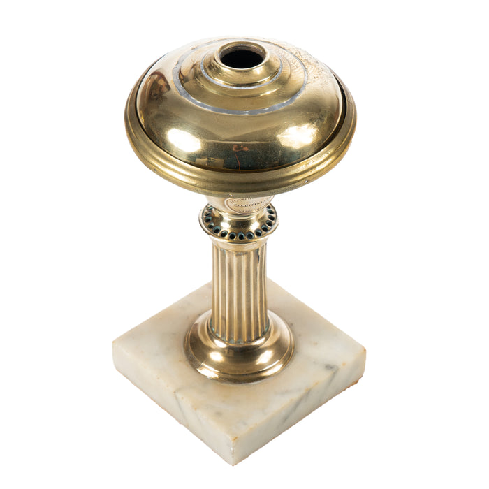 Small brass astral lamp on a square marble base by Dietz & Co (1840)