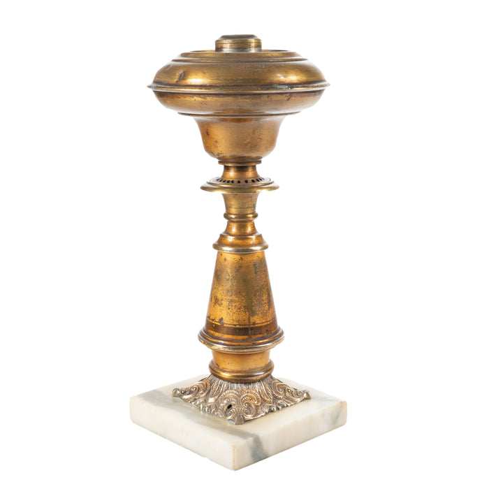 American brass astral lamp on marble base (1840)