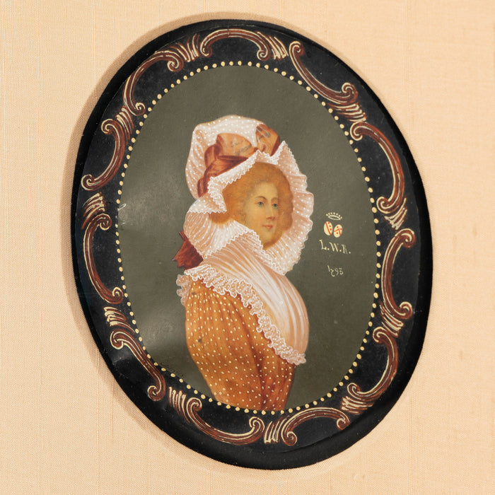 Miniature portrait on vellum by Colot (1793)