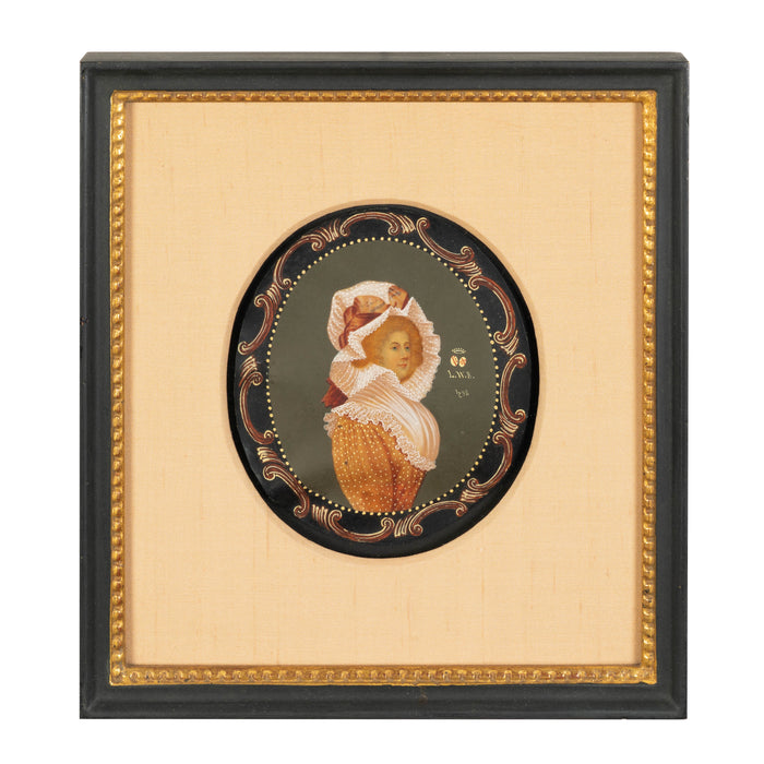 Miniature portrait on vellum by Colot (1793)