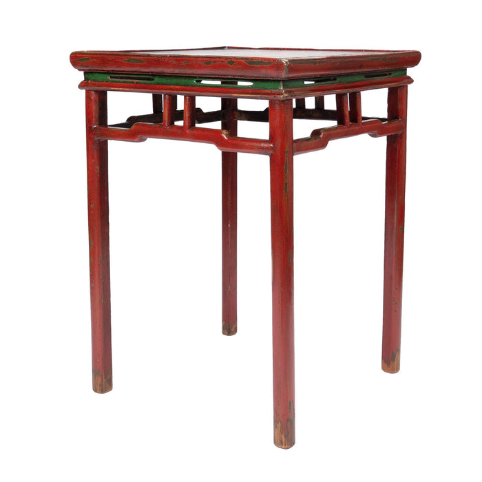 Tibetan red lacquered side table (c. 1910)