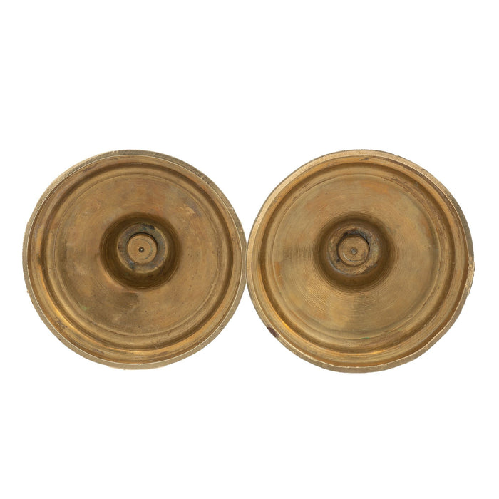 Pair of French Restoration cast brass candlesticks (1815)