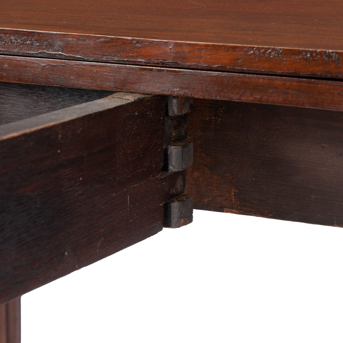 Samuel Field MacIntire (attributed) mahogany flip top game table on turned & reeded legs (1810-15)