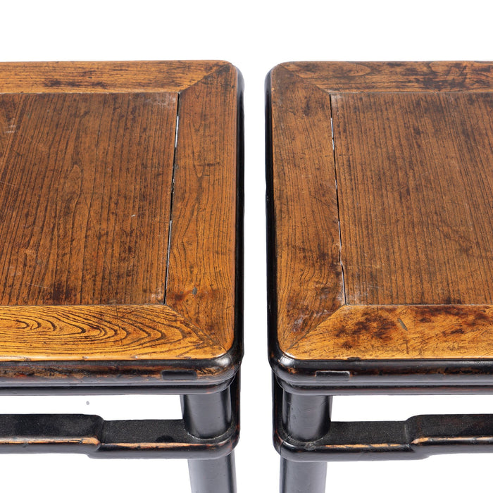 Pair of Chinese Elm stools in the Ming taste (1850's)