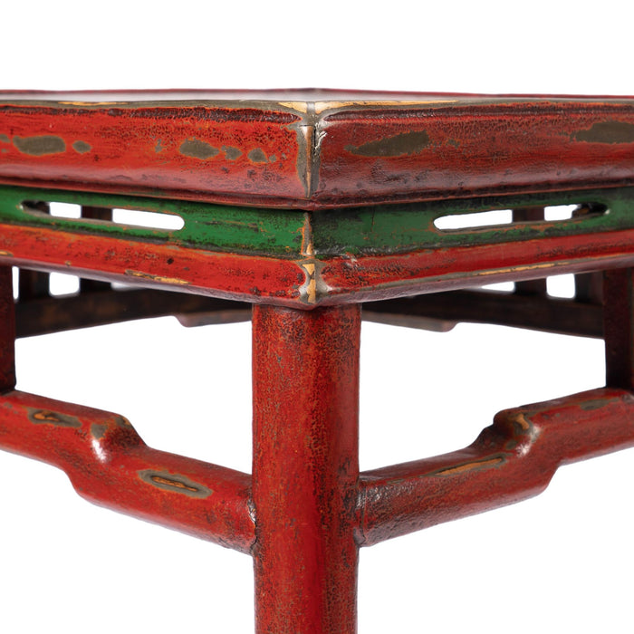 Tibetan red lacquered side table (c. 1910)