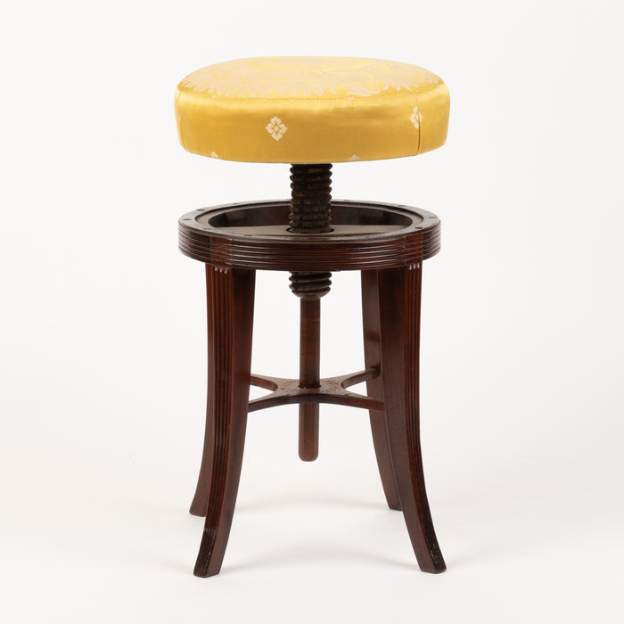 American Sheraton mahogany circular seat piano stool (1790-1800)