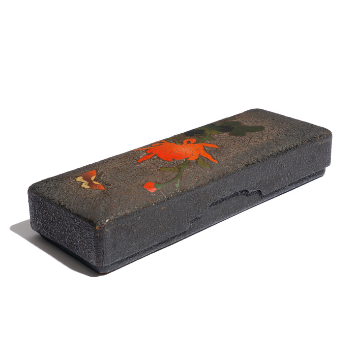 Japanese bark textured lacquer glove box (c. 1900)