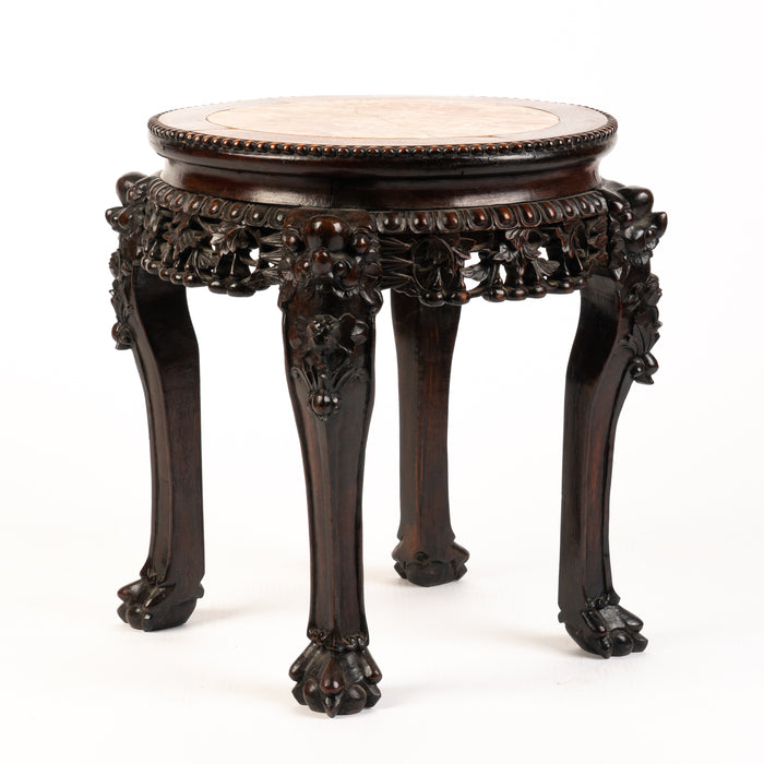Chinese rosewood tabouret with marble top (1880)