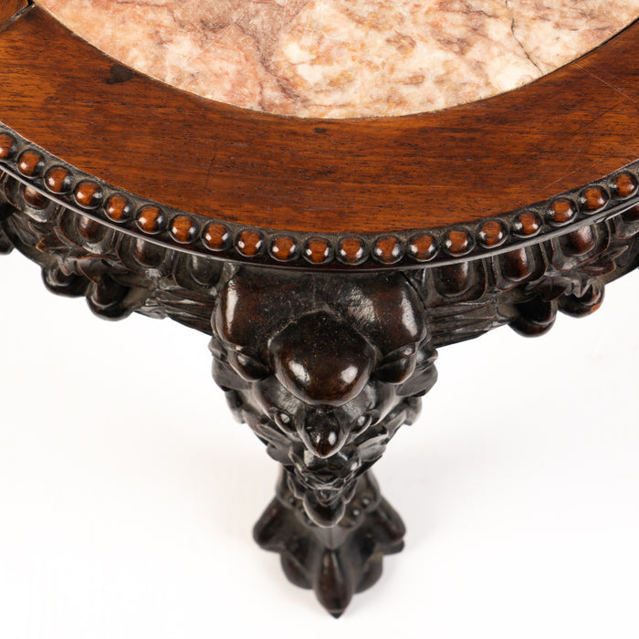 Chinese rosewood tabouret with marble top (1880)