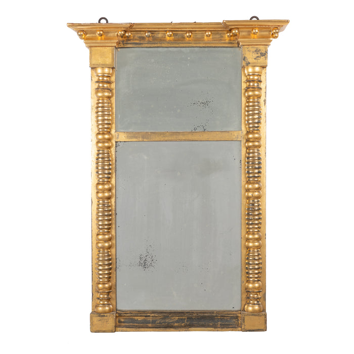 American New England gilt tabernacle pier mirror (1815)
