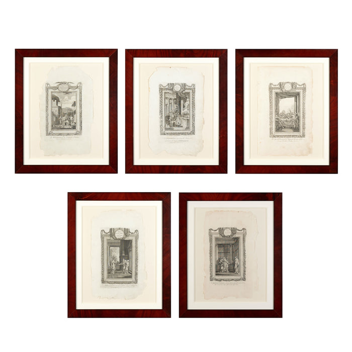 Set of five engraved illustrations from the American edition of Flavius Josephus (1795)