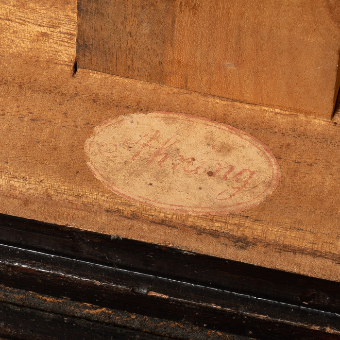 Chinese black leather camphor wood trunk (1830)