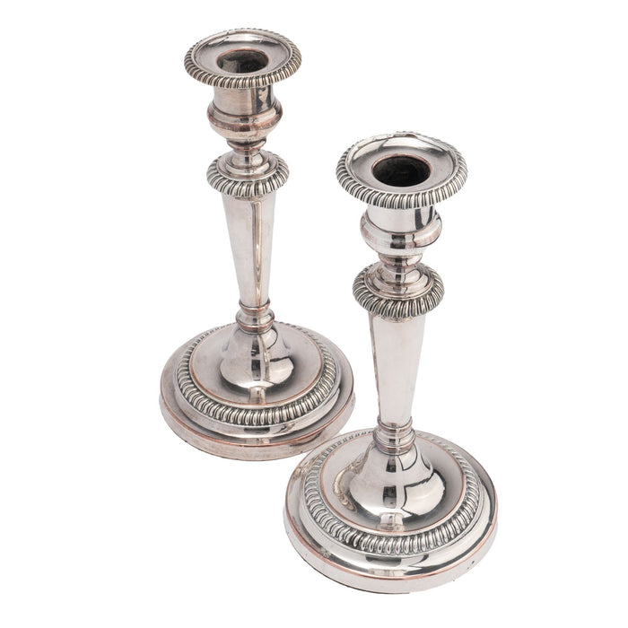 Pair of Matthew Boulton Sheffield candlesticks (1815)