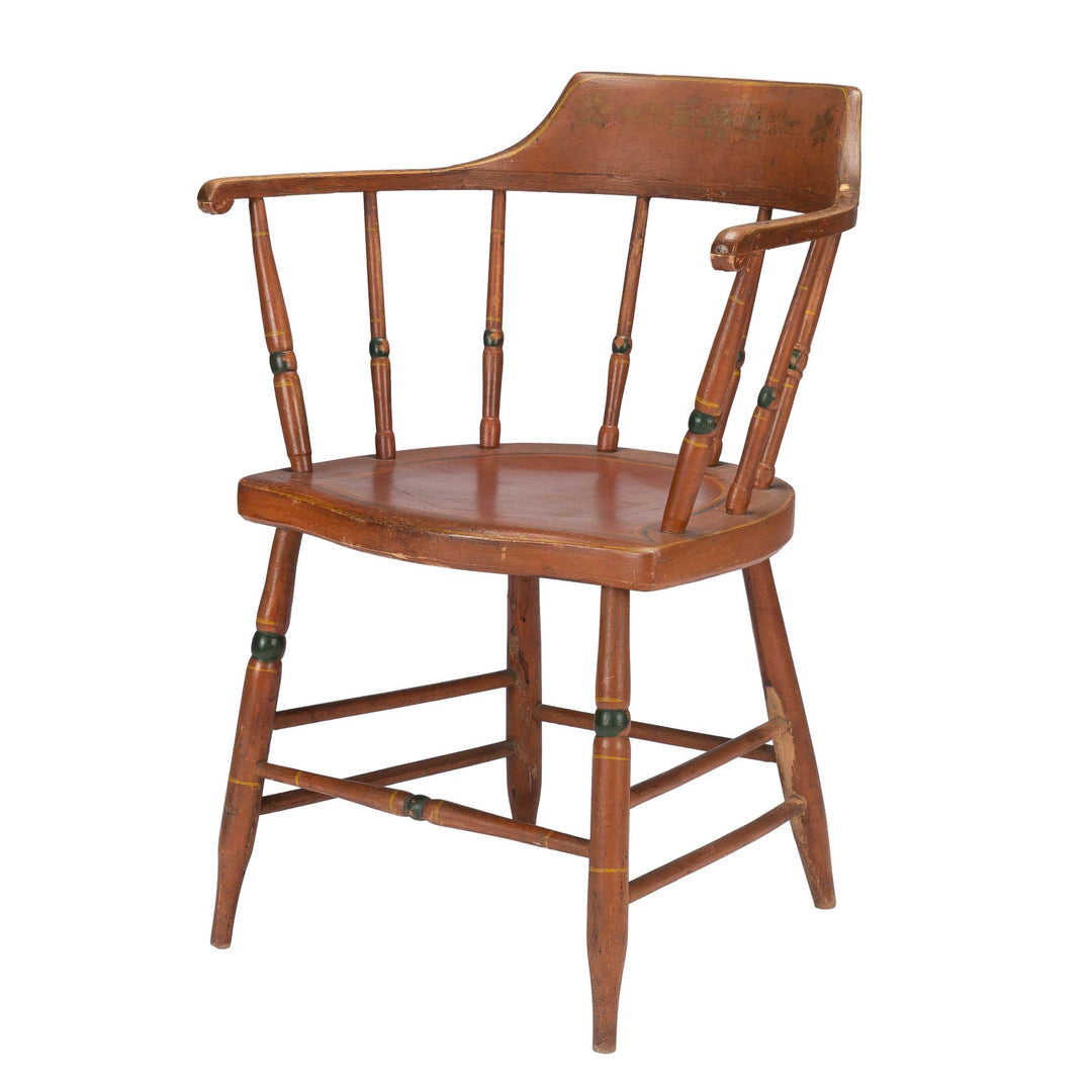 American painted Windsor captain's chair 1820) – The