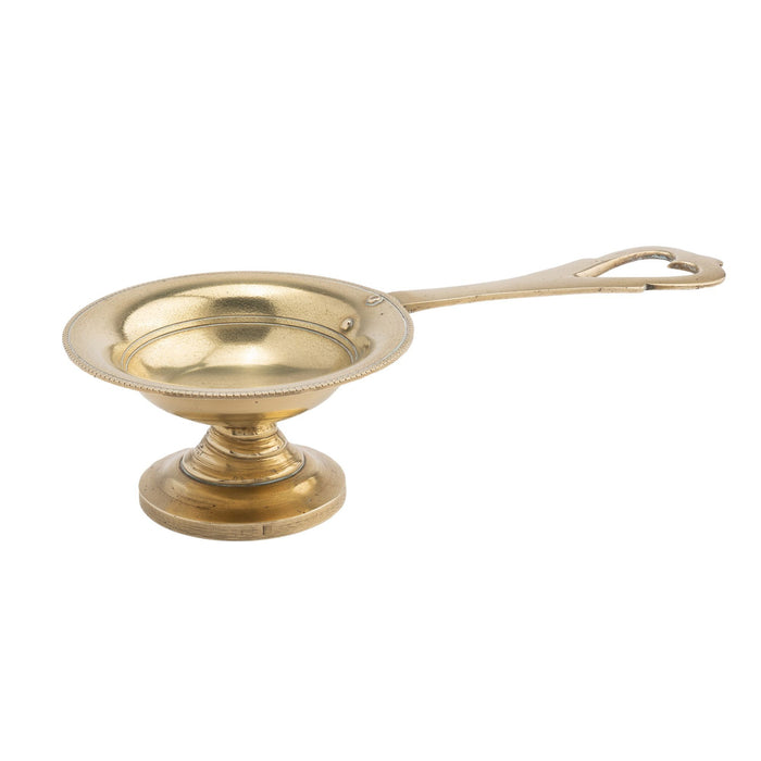 English cast brass taster dish with pedestal base (1775-1800)