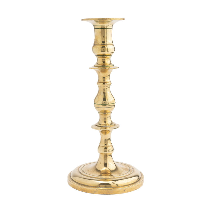 Continental core cast brass candlestick (1700's)