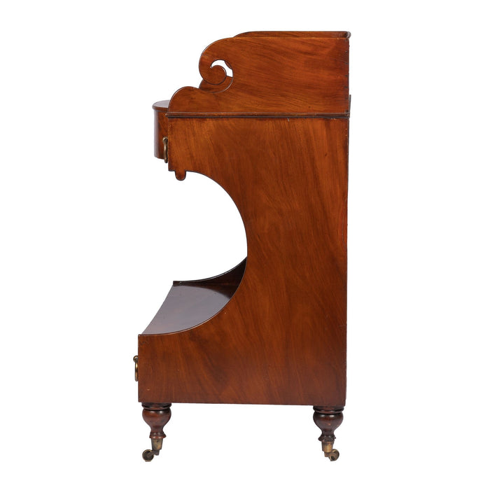 American mahogany demilune dressing stand on brass castors (1830)