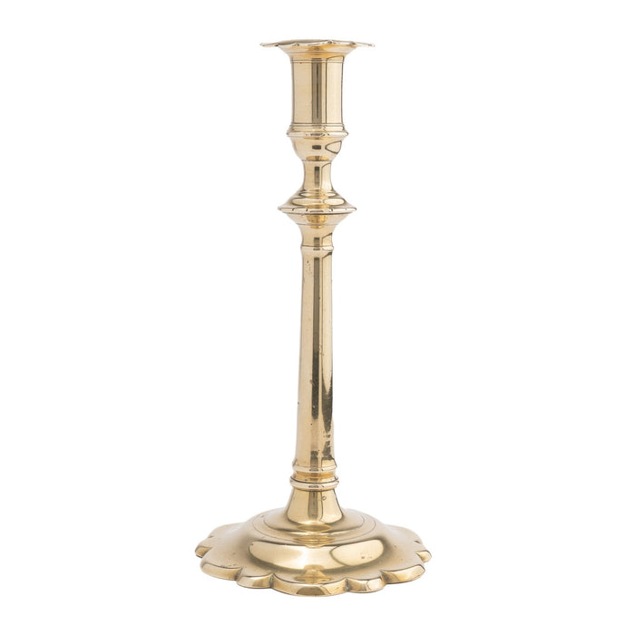 English Georgian cast brass candlestick (c. 1770)