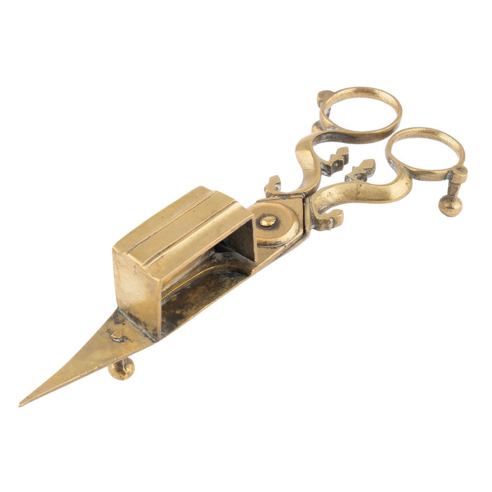 English Georgian cast brass wick trimmer (1810)